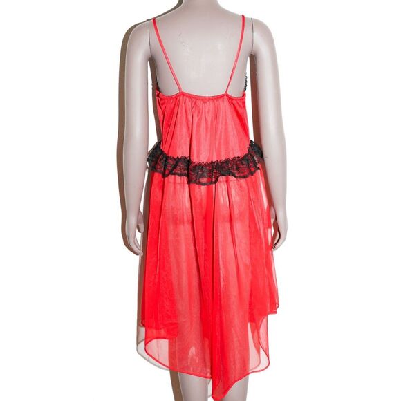 Vintage Lace Sheer Slip Dress Sexy Lingerie Tank Dress Size Large - Picture 3 of 3